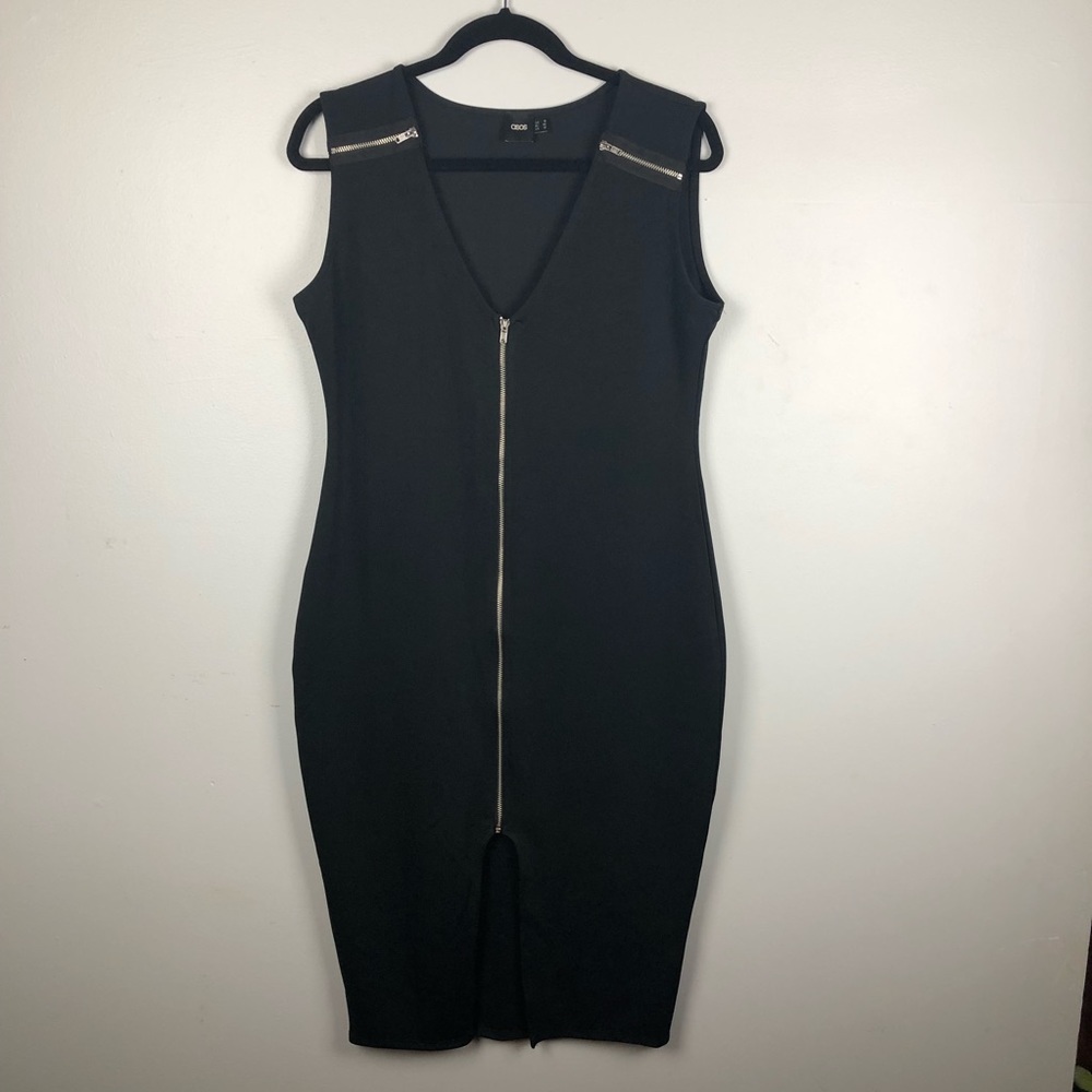 ASOS bodycon pencil dress black size 16